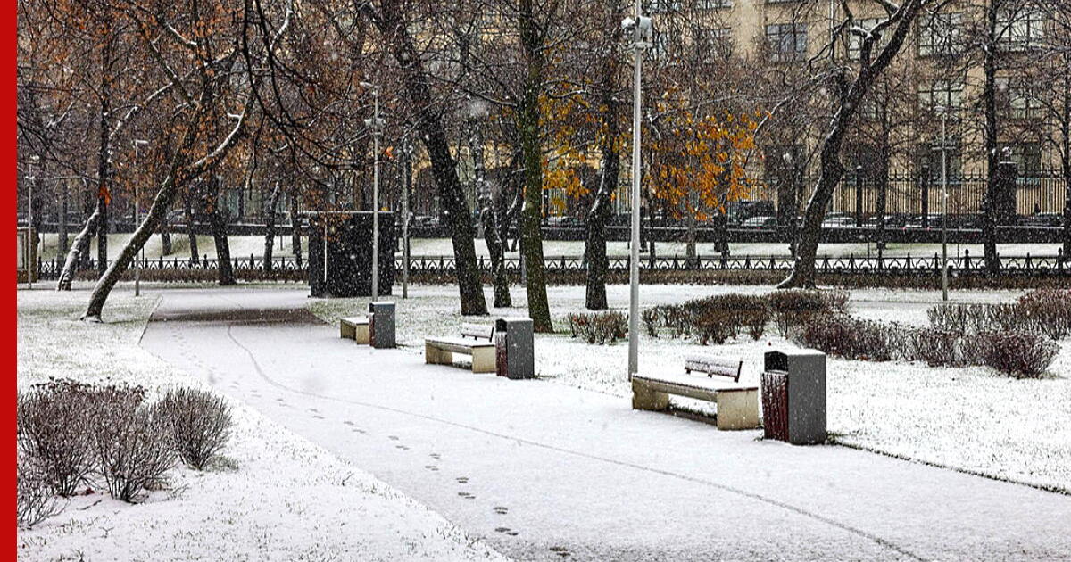 Снег в москве вчера фото