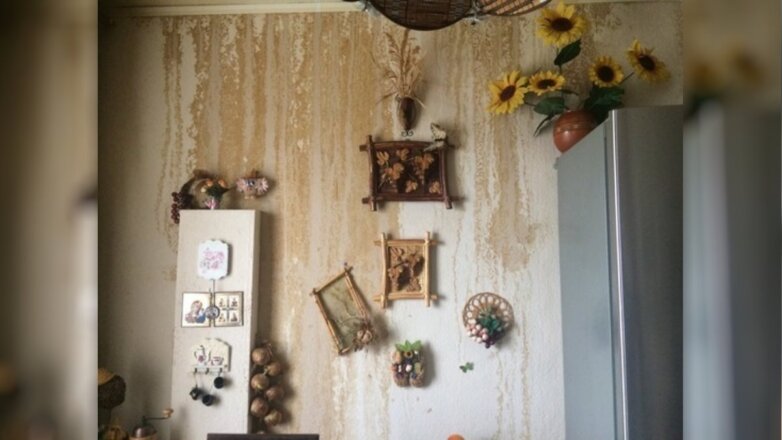 Протечки в крыше создали в квартире Надыма «дизайнерскую стену»