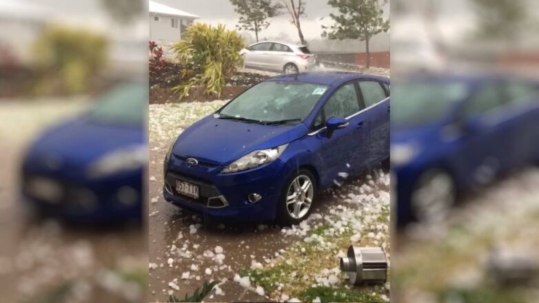 Последствия мощного града в Австралии сняли на видео