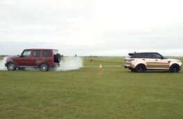 Видео перетягивания троса между "Гелендвагеном" и Range Rover удивило сеть
