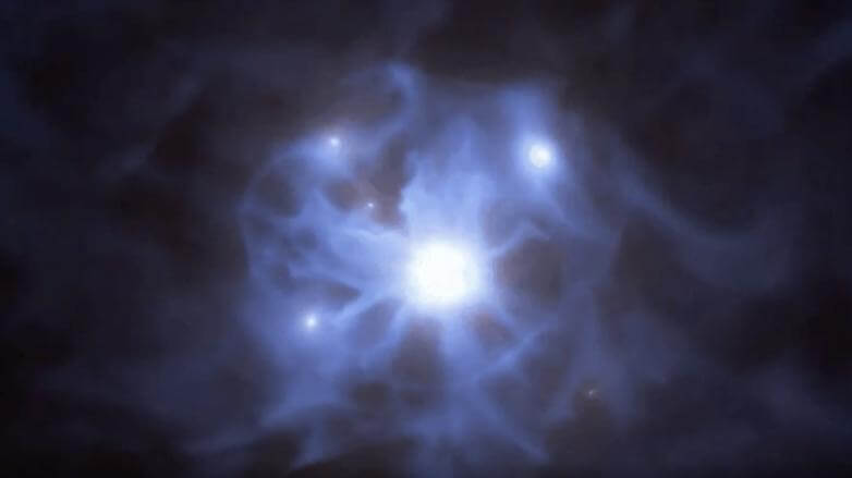 Гигантская черная дыра попала в космическую «паутину»: видео