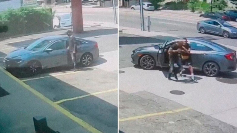 Плохая идея: попытка неизвестного угнать машину у бойца UFC попала на видео