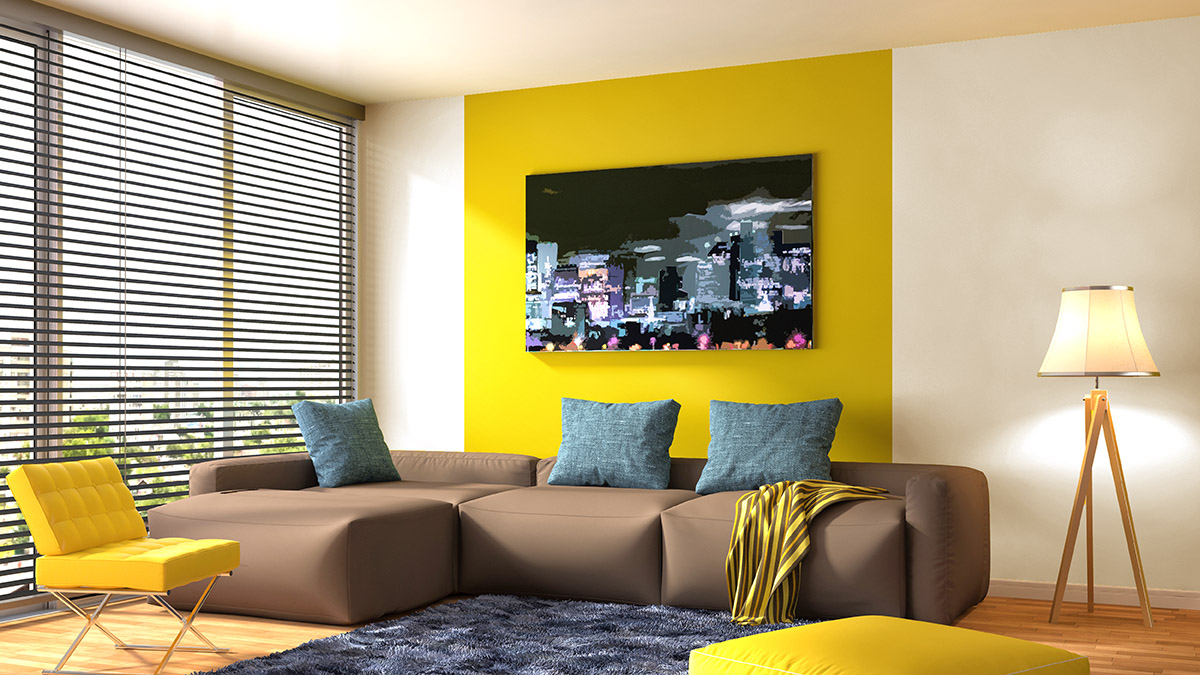 Яркий цвет в интерьере