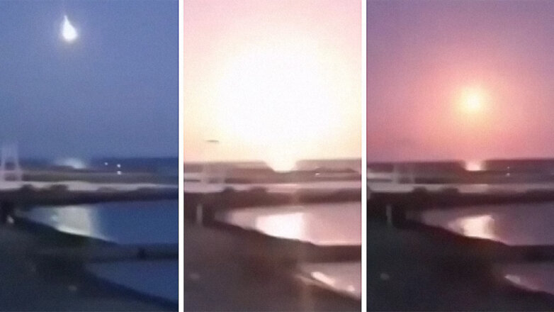 Яркую вспышку в небе над Сочи запечатлели на камеры местные жители