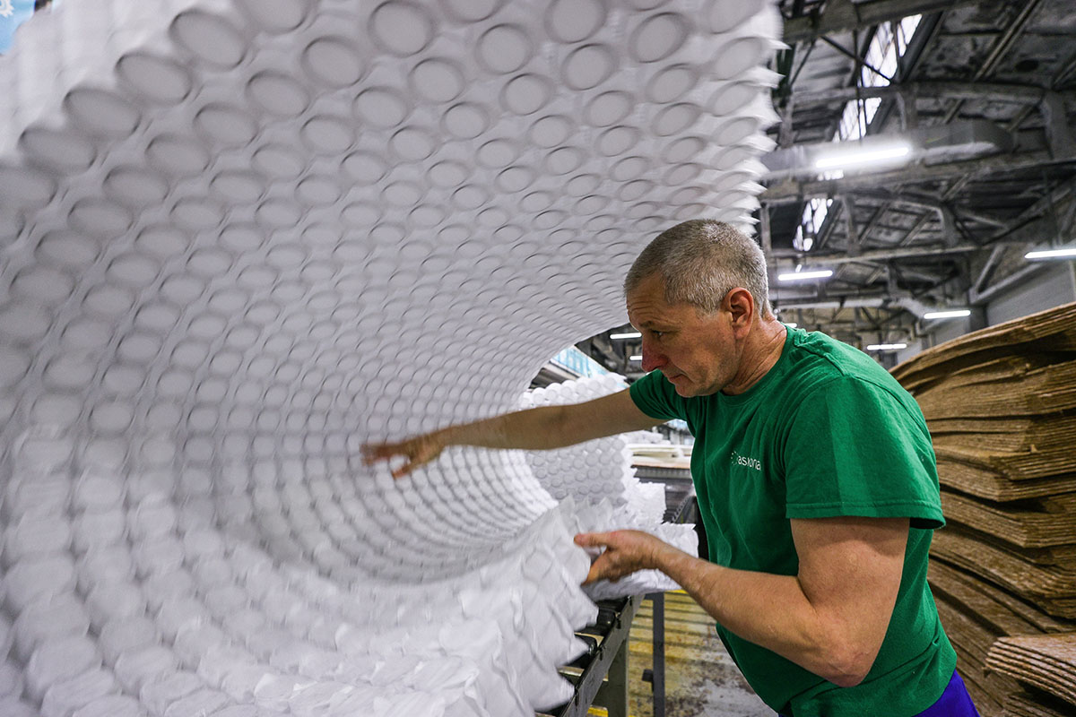 Производство матрасов на фабрике "Аскона"