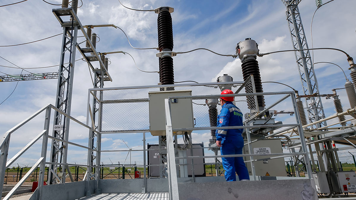 Работа Каменской ВЭС в Ростовской области