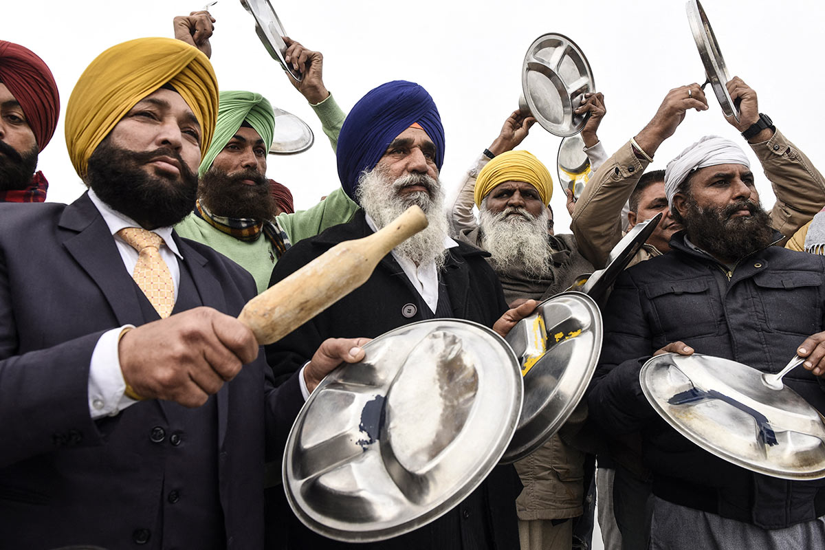 Фермеры-сикхи Пенджаба на акции протеста