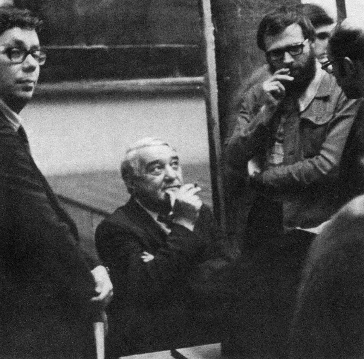 Лев Гумилев после лекций в Новосибирском Академгородке