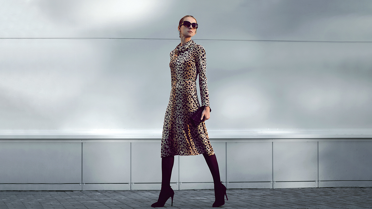 Платье с животным принтом