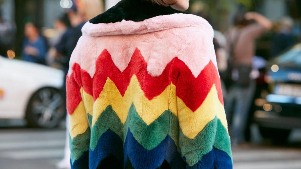 Шуба из комбинированного меха