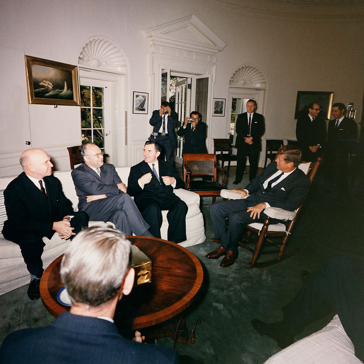 Владимир Семенов, Анатолий Добрынин, Андрей Громыко и Джон Кеннеди