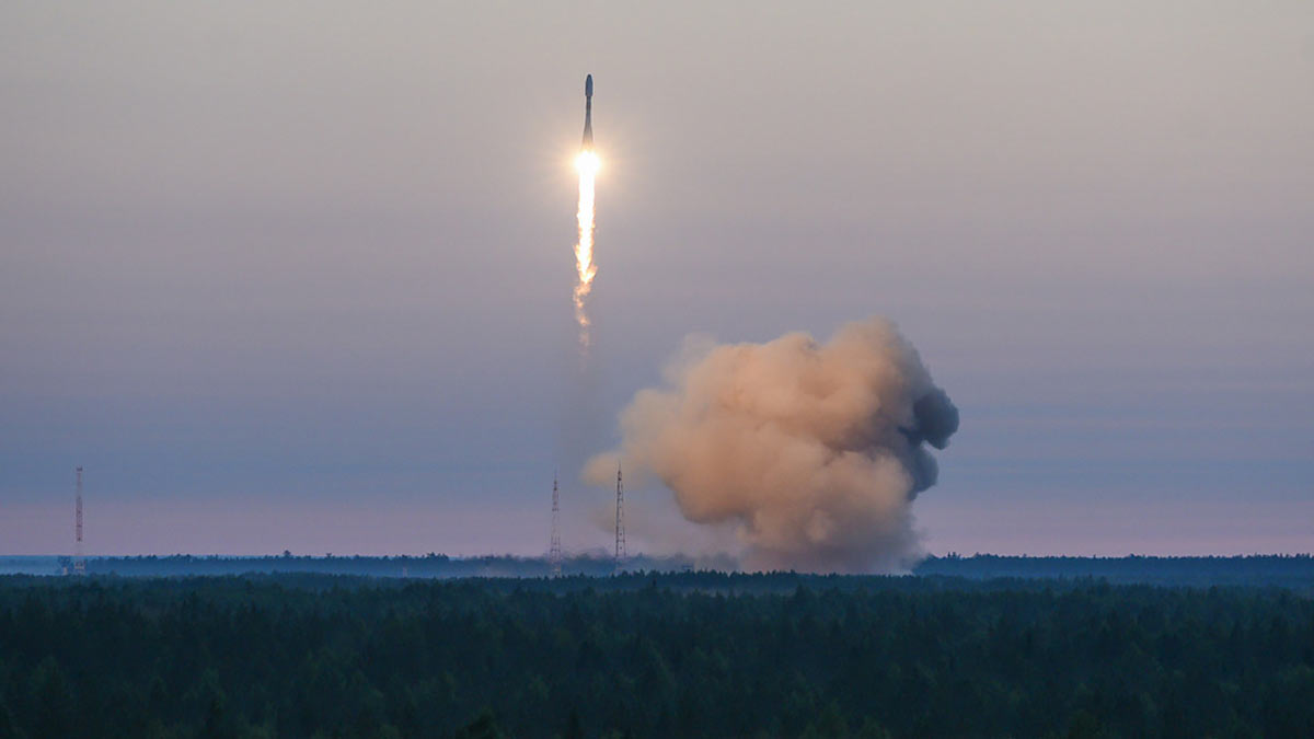 Запуск ракеты с космодрома Плесецк