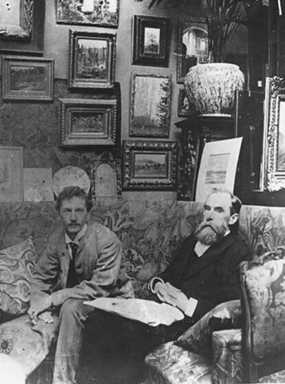 Художник маринист и пейзажист Н. Н. Гриценко и П. М. Третьяков. 1890-е годы