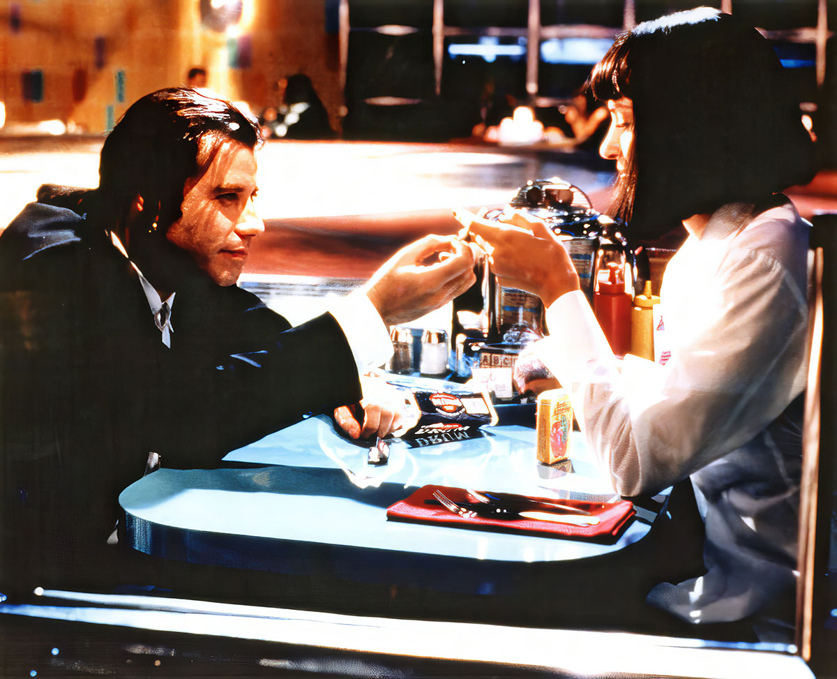 Д. Траволта и У. Турман в фильме "Криминальное чтиво" реж. К. Тарантино