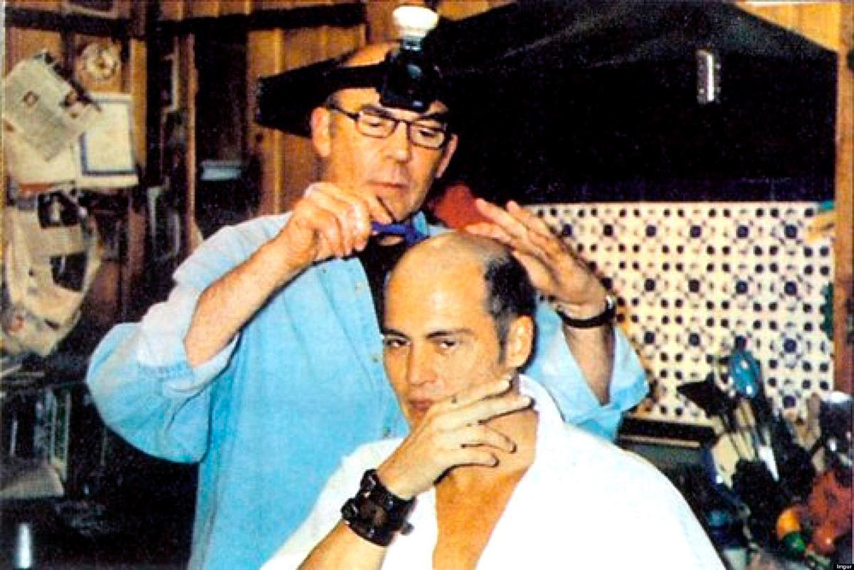 Хантер Томпсон и Джонни Депп на съемках фильма "Страх и ненависть в Лас-Вегасе", 1997 год