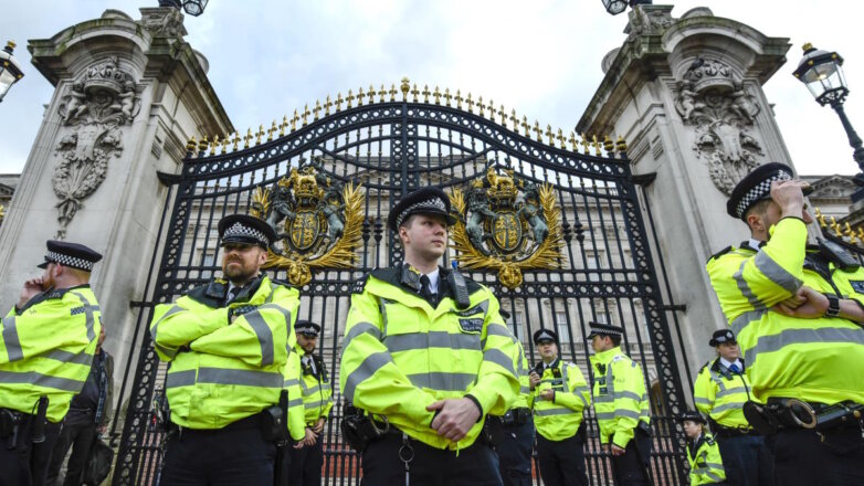 Мужчина приковался к воротам Букингемского дворца и нанес себе увечья