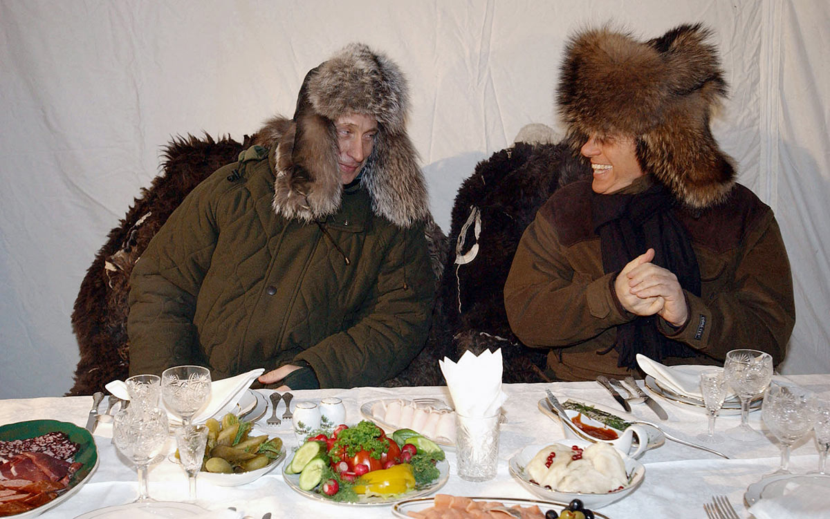 Президент РФ Владимир Путин и премьер Италии Сильвио Берлускони