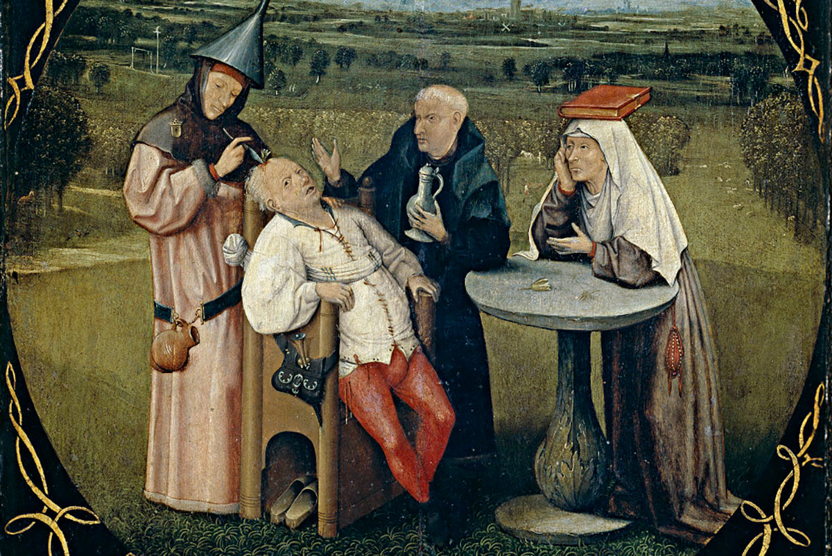 Картина Иеронима Босха "Извлечение камня глупости"