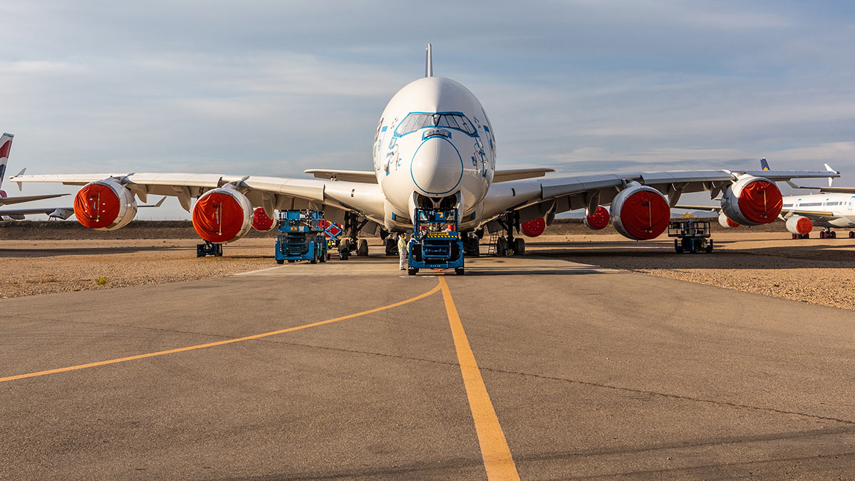 Airbus A380 на консервации при длительном хранении