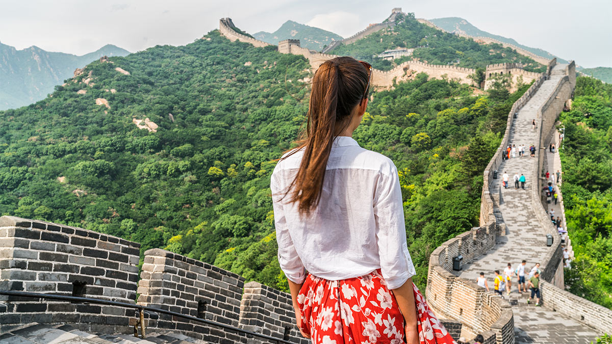 Туристы на Великой Китайской стене