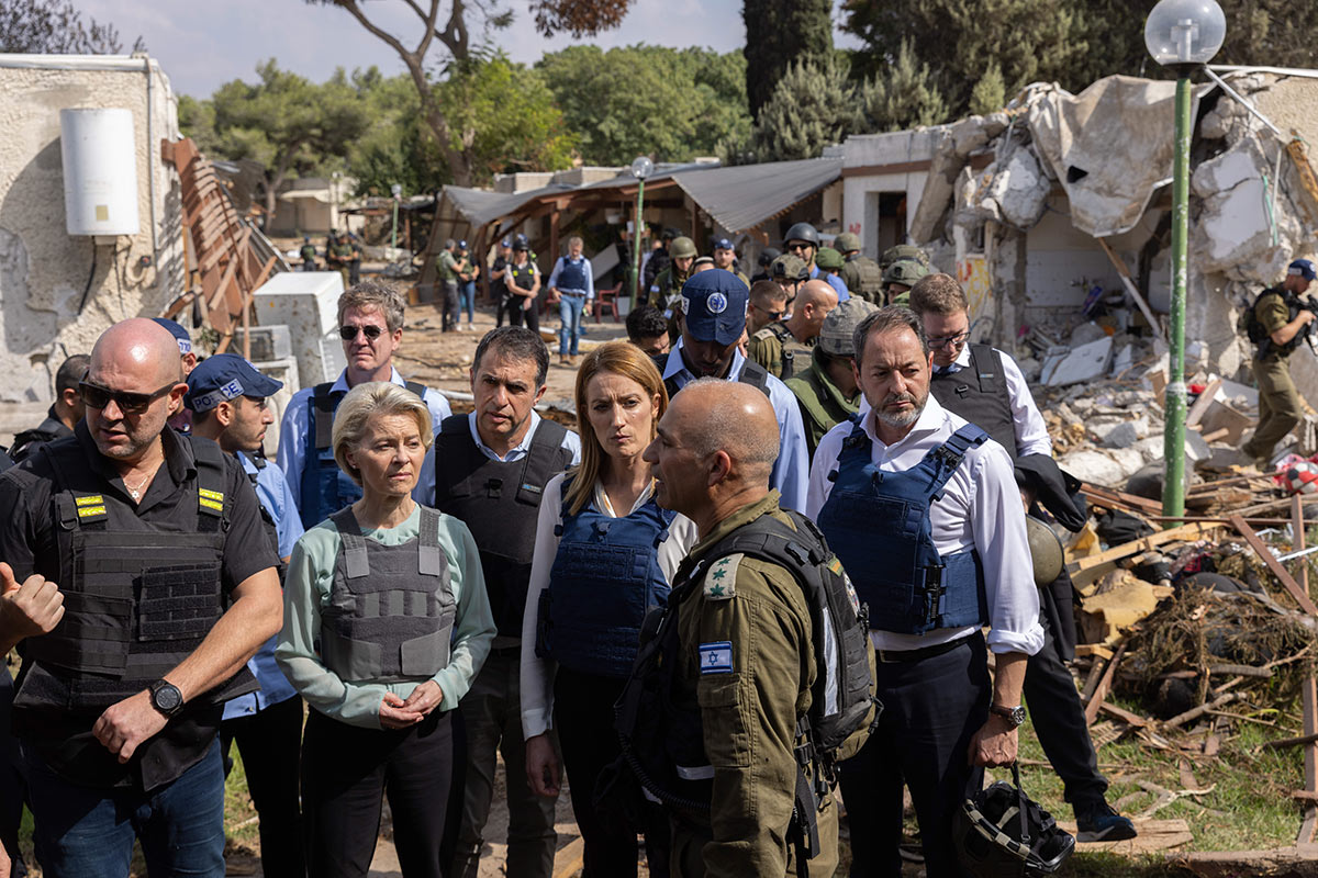 Президент Европейского парламента Роберта Метсола и президент Европейской комиссии Урсула фон дер Ляйен в кибуце Рейм