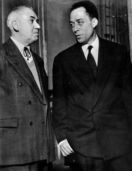 Альбер Камю и Жан Гренье , французские писатели и философы, в 1951-1952 гг.