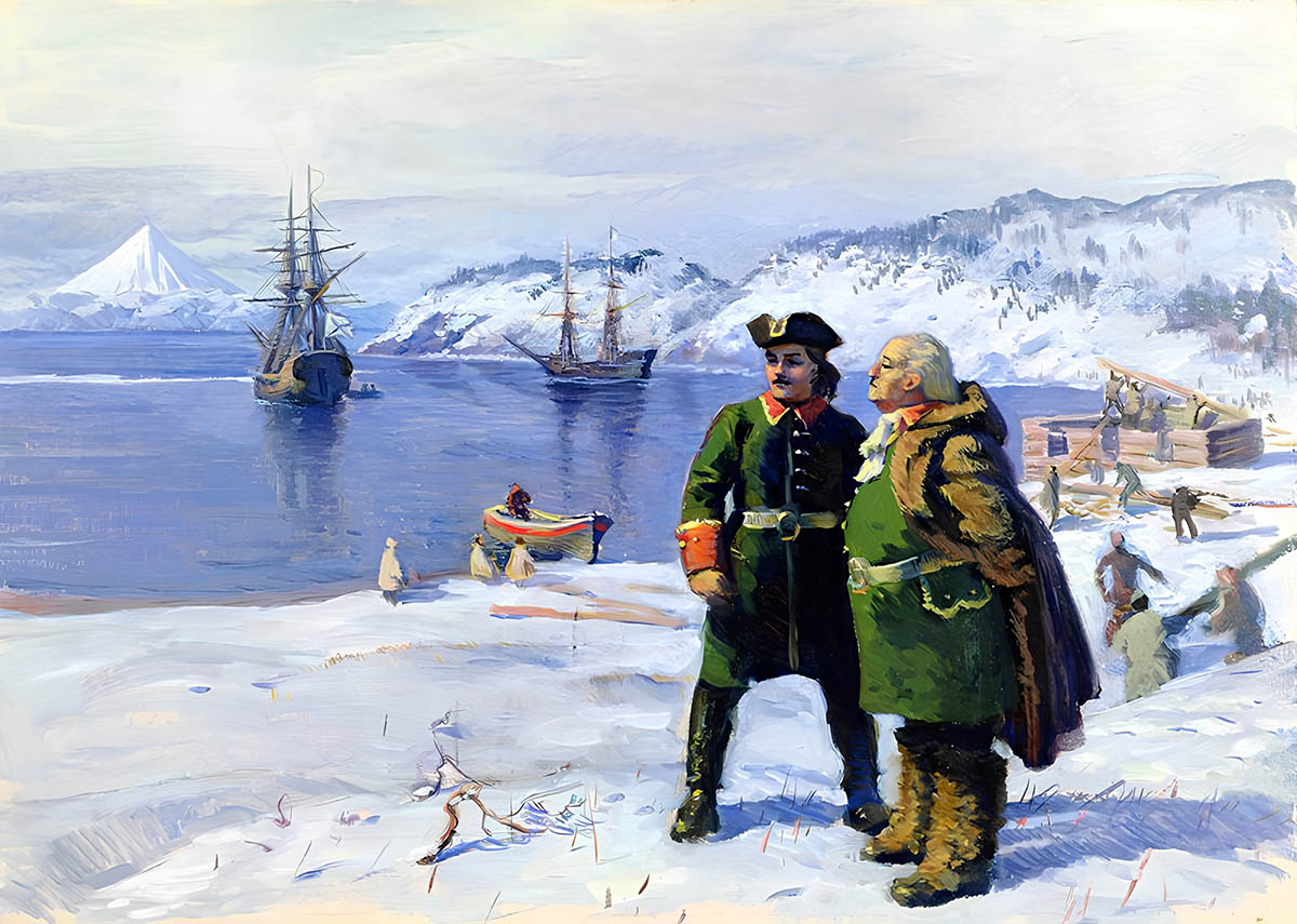 Пшеничный И.П. "Витус Беринг и Алексей Чириков в Петропавловске в 1741 году"