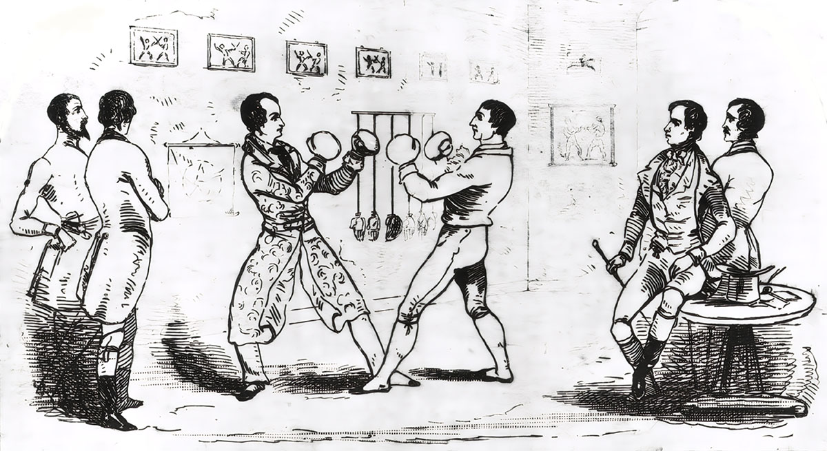 Спарринг Байрона и чемпиона Англии по боксу Джона Джексона