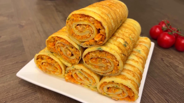 30 минут на кухне: картофельные трубочки с рыбной начинкой из консервов