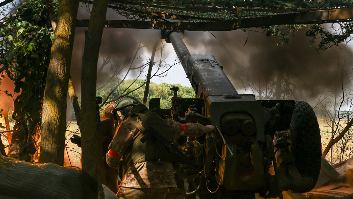 Боевая работа артдивизиона мотострелкового полка в Курской области
