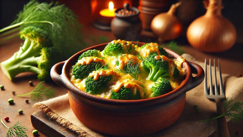 Готовим в горшочках: запеченная брокколи с сыром