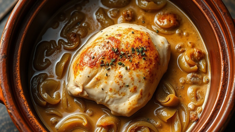 Готовим в горшочках: курица в горшочке с паприкой и сливками