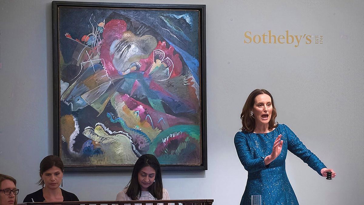 Работа Кандинского «Картина с белыми линиями»