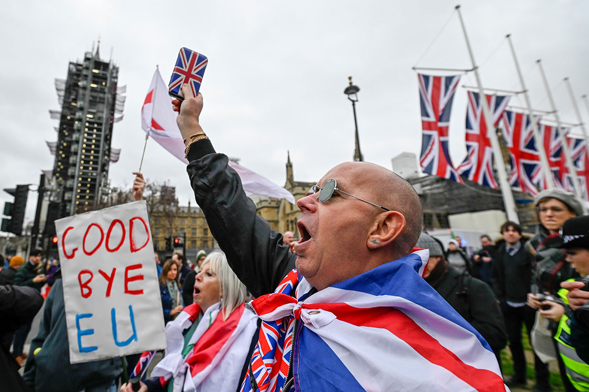 Сторонники Брекзита в Лондоне в 2020 году
