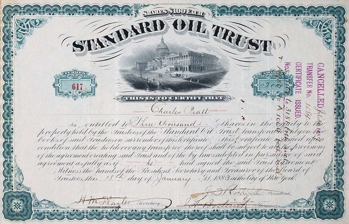 Акция Standard Oil 1883 г.