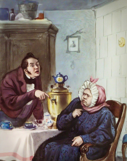 Персонажи поэмы Гоголя «Мертвые души» Павел Чичиков и помещица Коробочка