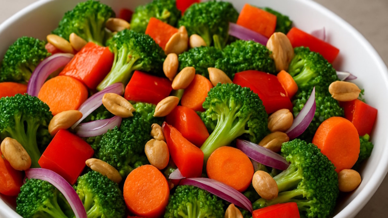 Жареная брокколи с арахисом