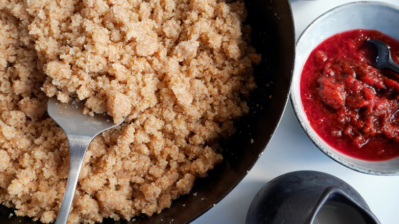 Жареная манная каша