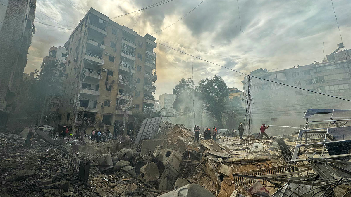 Последствия израильского удара по южному Бейруту, Ливан