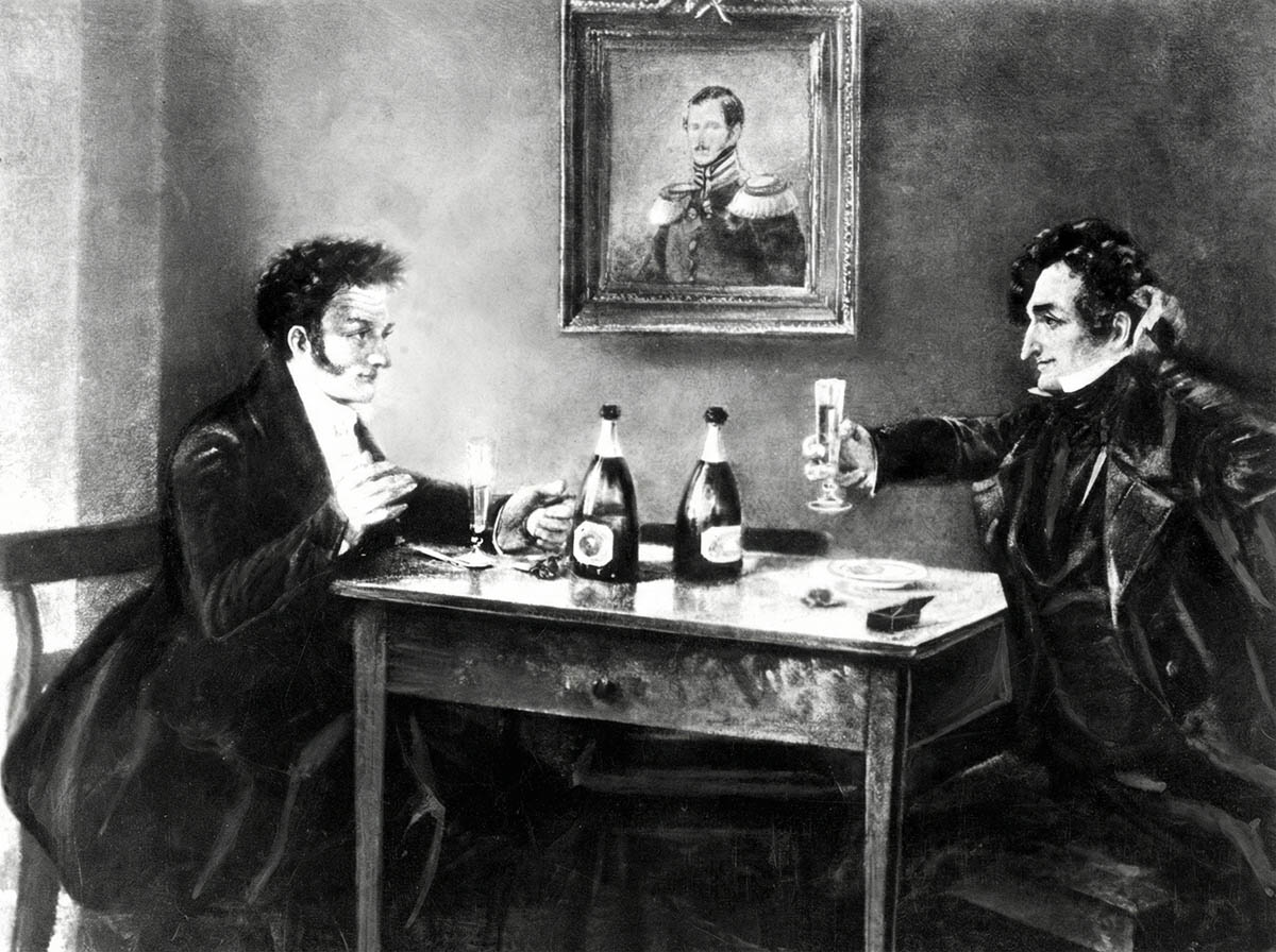 Девриент Людвиг с Э.Т.А. Гофманом в винной таверне "Люттер и Вегенер"