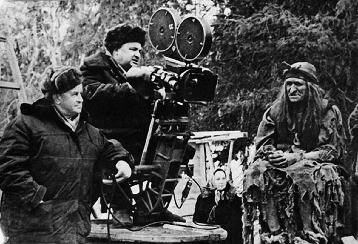 Александр Роу на съемках фильма "Морозко"