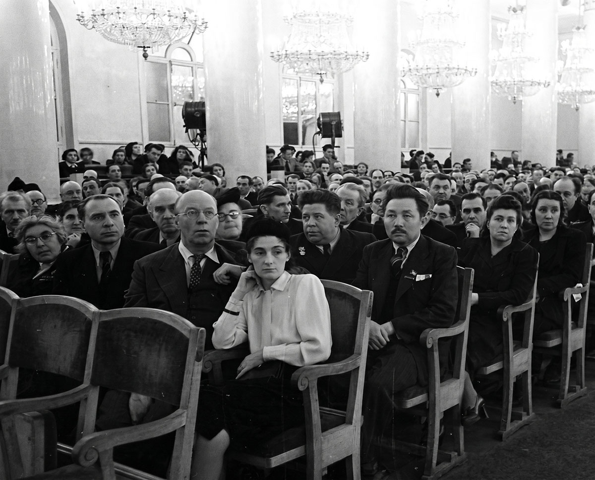 Прокофьев с супругой на первом Всесоюзном съезде Союза советских композиторов